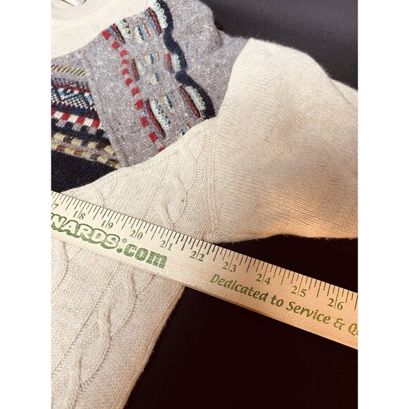 Point Multicolor Knit Sweater Unique Unisex Sz L56 - Picture 5 of 6